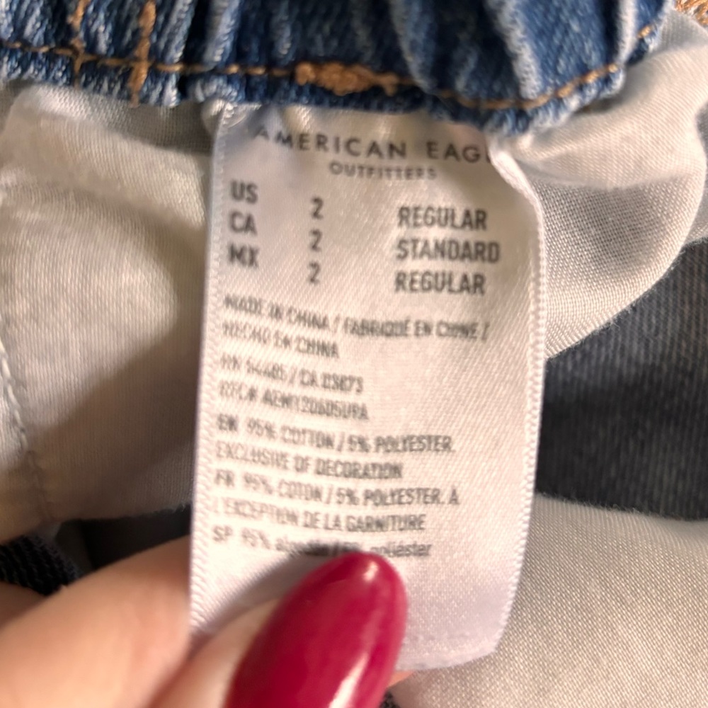 COPY - American Eagle paper bag waist jeans size 2 light wash EUC - Picture 7 of 8